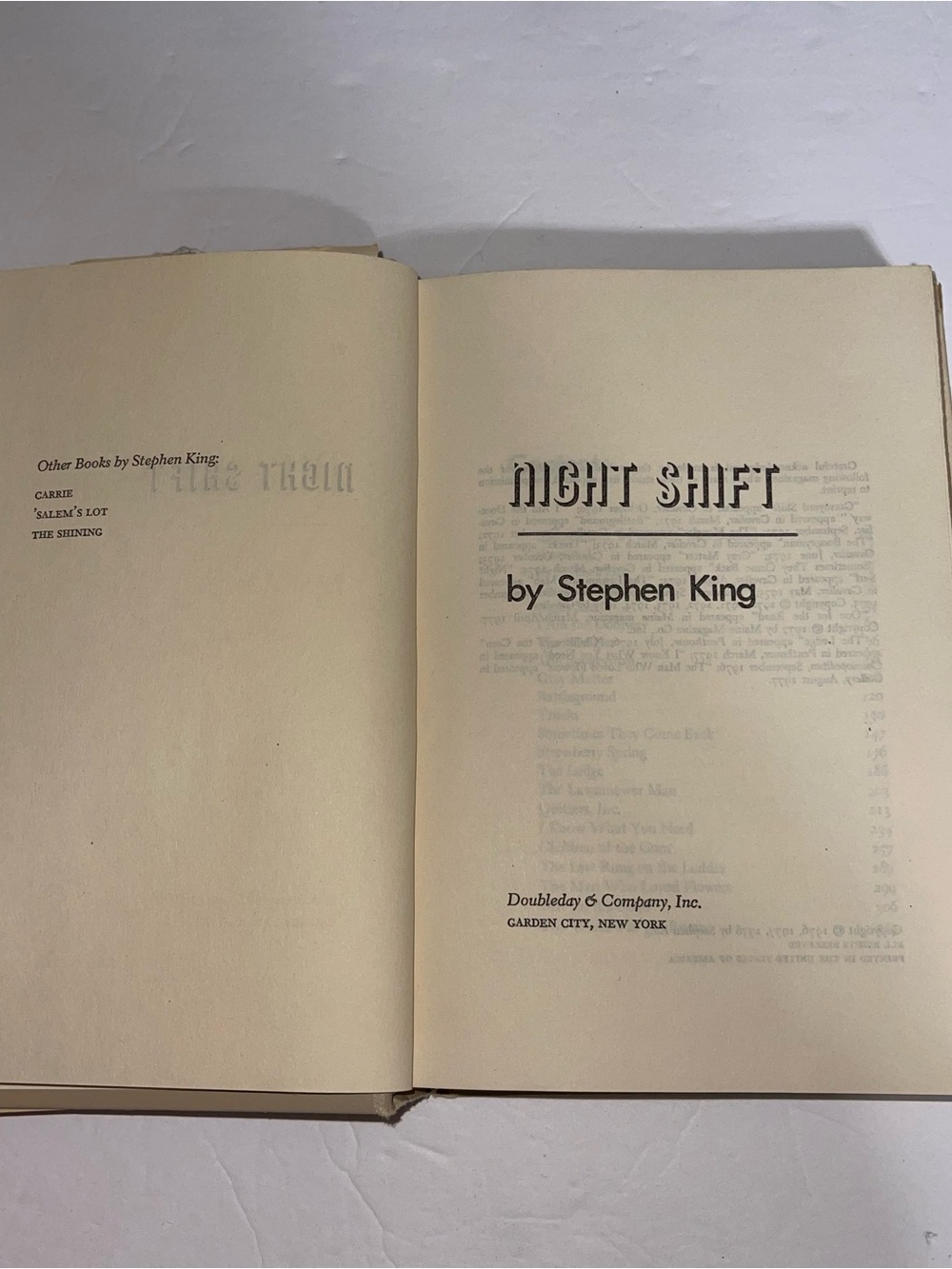 Stephen King Night Shift Hardcover with DJ Book Club Edition Vintage 1978 - Picture 4 of 9